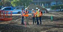 worker meeting on construction site