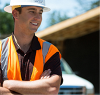 Man standing on construction site